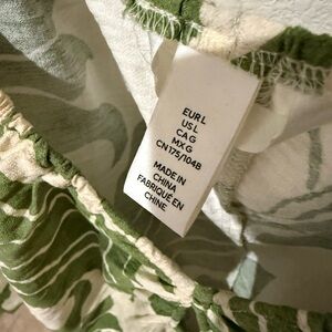 Zara Leafy Green and Cream Midi Dress